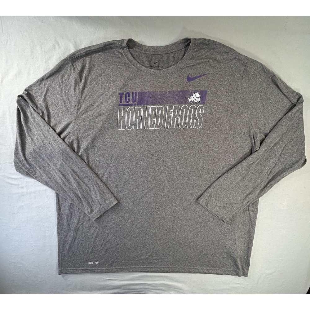 Nike Dri Fit Texas Christian TCU Long Sleeve T-shirt Men's 4XL‎ Collegiate NCAA